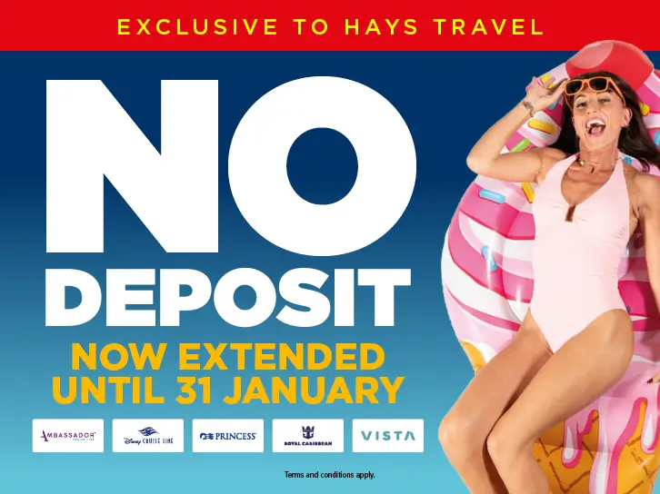 Hays Cruise Zero Deposit Offers T&C's